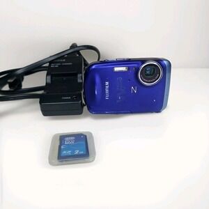 Finepix FUJIFILM Z33WP Blue 10.0MP Waterproof Digital Camera  Charger SD Card‎
